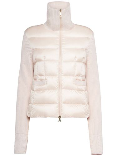 Cardigan En Laine Vierge Mélangée Rembourrée - MONCLER - Modalova