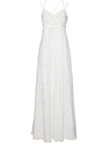 Robe Longue En Dentelle À Œillets Brodés - ALBERTA FERRETTI - Modalova