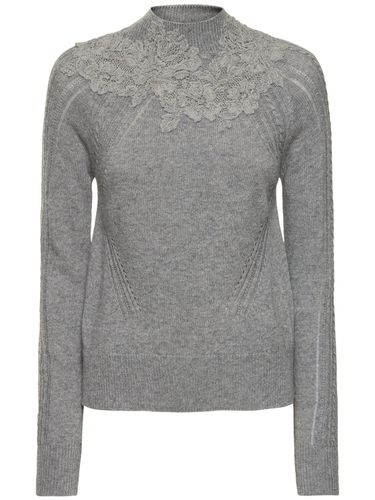 Pull-over En Maille Brodée À Col En T - ERMANNO SCERVINO - Modalova