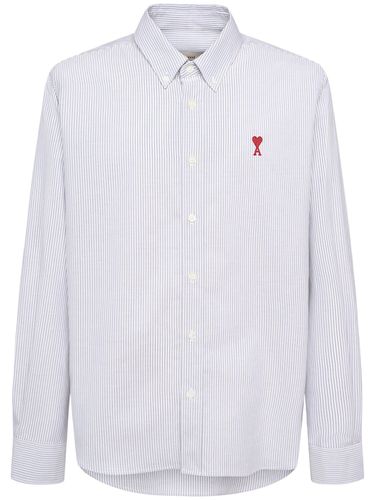 Chemise En Coton À Logo Oxford - AMI PARIS - Modalova