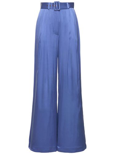 Pantalon Ample En Satin De Soie Plissée - ZIMMERMANN - Modalova