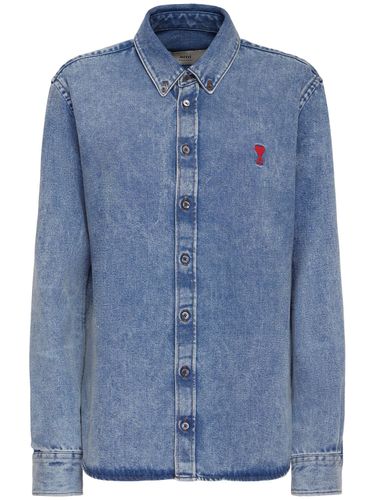 Chemise En Denim De Coton Mélangé Adc - AMI PARIS - Modalova