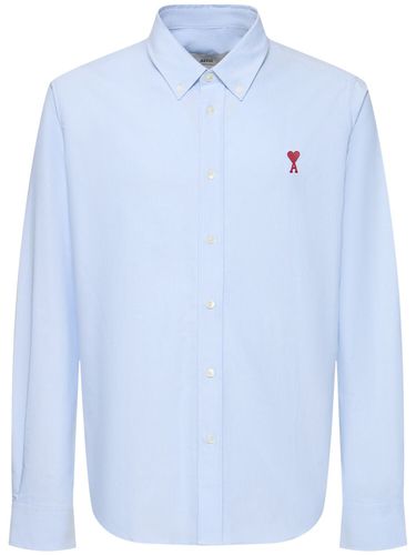 Chemise En Coton À Logo Oxford - AMI PARIS - Modalova