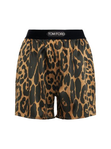 Short En Satin De Soie Stretch Imprimé Léopard - TOM FORD - Modalova