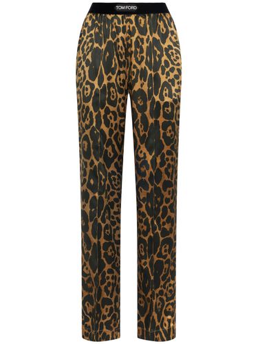 Pantalon En Satin De Soie Stretch Imprimé Léopard - TOM FORD - Modalova