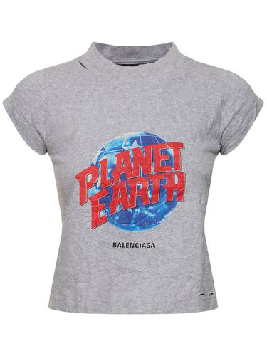 T-shirt En Coton Shrunken Planet Earth - BALENCIAGA - Modalova