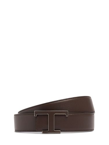 Ceinture En Cuir À Logo T 3,5 Cm - TOD'S - Modalova