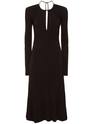 Robe Longue En Jersey Stretch À Col Bardot - FERRAGAMO - Modalova