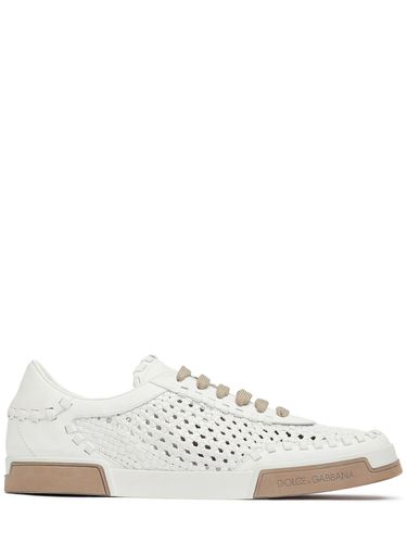 Sneakers En Cuir Tressé Portofino - DOLCE & GABBANA - Modalova