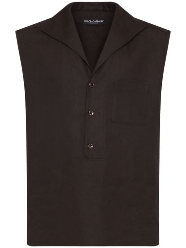 Chemise En Lin Sans Manches - DOLCE & GABBANA - Modalova