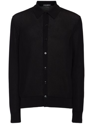 Chemise En Maille De Coton À Manches Longues - DOLCE & GABBANA - Modalova