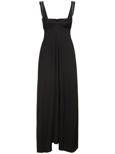 Robe Longue En Crêpe De Laine Mélangée - CARVEN - Modalova