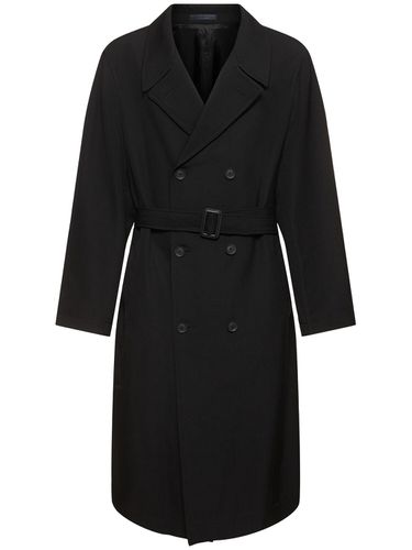 Manteau Long En Gabardine De Laine J-8b - YOHJI YAMAMOTO - Modalova