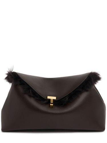 Pochette En Shearling Brillant Et Nappa T-lock - TOTEME - Modalova