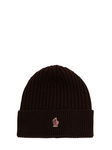 Ribbed Knit Virgin Wool Beanie - MONCLER GRENOBLE - Modalova