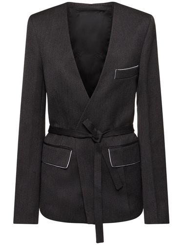 Blazer En Laine Shrunken Sans Col - VICTORIA BECKHAM - Modalova