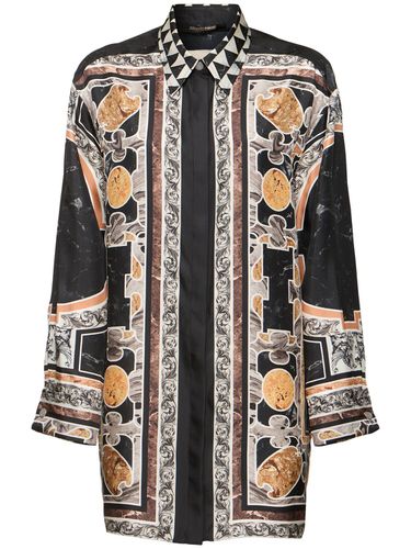 Robe Chemise En Sergé De Soie Imprimée Marmo - ROBERTO CAVALLI - Modalova