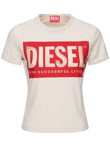 T-shirt En Jersey De Coton Dévoré À Logo Malun - DIESEL - Modalova