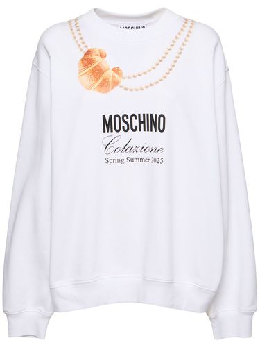 Sweat-shirt En Coton Imprimé Logo - MOSCHINO - Modalova