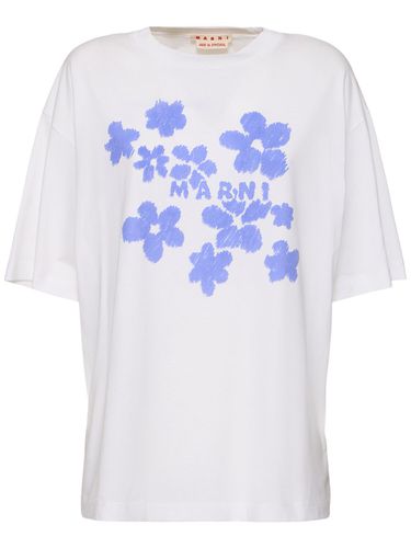 T-shirt En Jersey Imprimé Daisy Garden - MARNI - Modalova