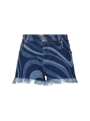 Short En Denim Stretch Imprimé Marmo - PUCCI - Modalova