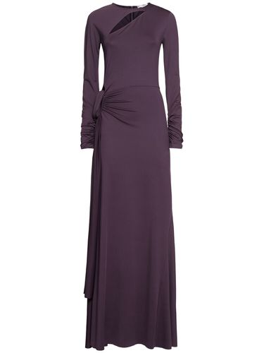 Robe Longue Drapée Fluide Manches Longues - VICTORIA BECKHAM - Modalova