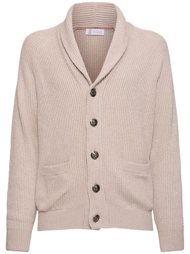 Cardigan En Maille De Coton Sciallato - BRUNELLO CUCINELLI - Modalova