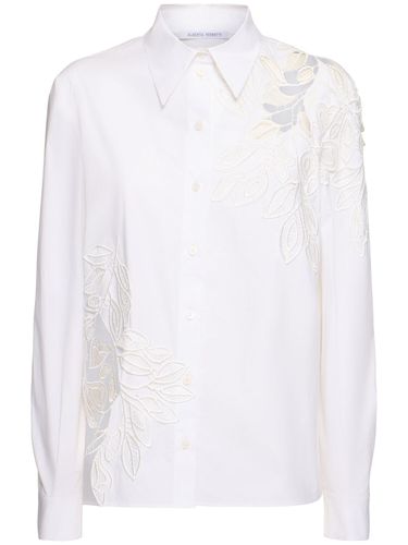 Chemise En Coton Stretch À Fleurs Brodées - ALBERTA FERRETTI - Modalova