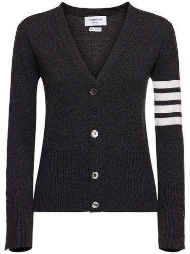 Cardigan En Maille De Cachemire Intarsia - THOM BROWNE - Modalova