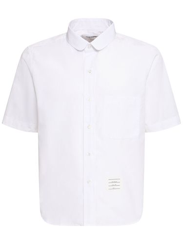 Chemise Droite En Coton À Col Rond - THOM BROWNE - Modalova