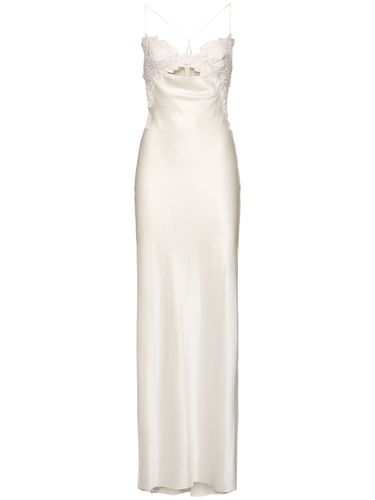 Robe Longue En Satin Brodé - ERMANNO SCERVINO - Modalova