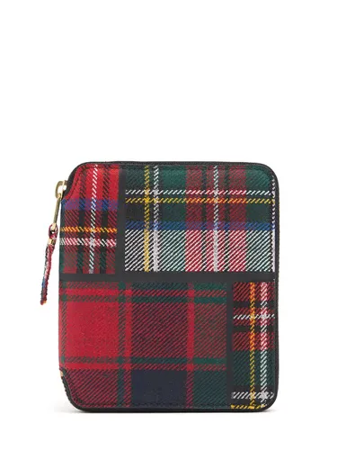 Portefeuille Zippé En Patchwork De Laine Tartan - COMME DES GARÇONS WALLET - Modalova