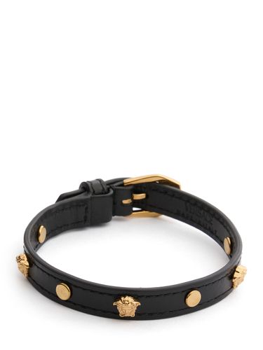 Bracelet En Cuir Medusa - VERSACE - Modalova