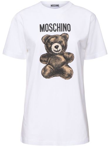 T-shirt En Jersey De Coton Imprimé Logo - MOSCHINO - Modalova