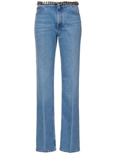 Jean Droit En Denim Avec Ceinture Chaîne - STELLA MCCARTNEY - Modalova