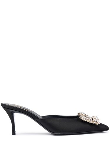 Mules En Satin Flower Strass 65 Mm - ROGER VIVIER - Modalova