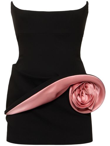 Crepe Rose Detail Mini Dress - MAGDA BUTRYM - Modalova