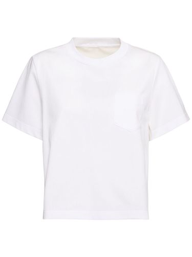 T-shirt En Jersey De Coton Et Sergé De Nylon - SACAI - Modalova