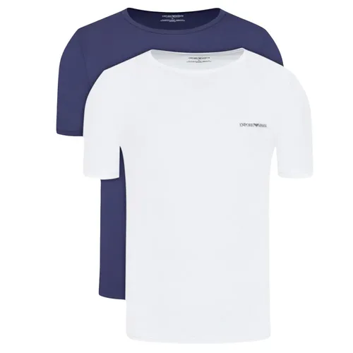 T-shirt cintré à col rond Coton Emporio Armani pour homme en coloris Bleu Homme Vêtements T-shirts T-shirts à manches courtes 