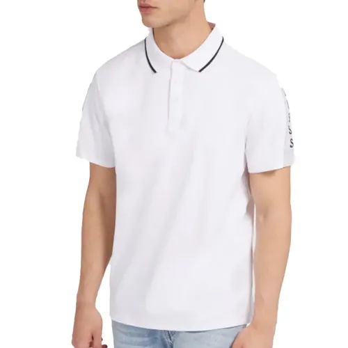 Polo Guess Classic logo Homme Blanc - Guess - Modalova