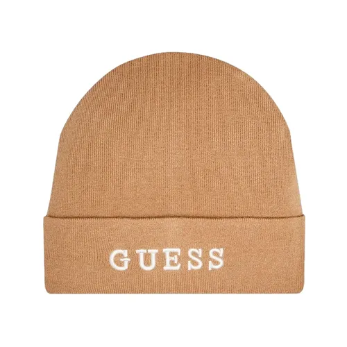 Bonnet Guess script Femme Beige - Guess - Modalova