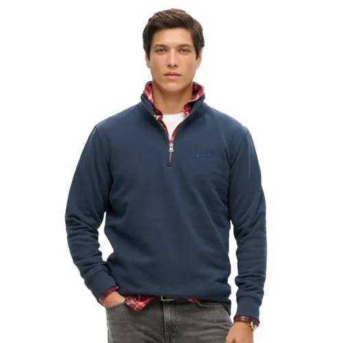 Pull Superdry Henley Homme Bleu - Superdry - Modalova