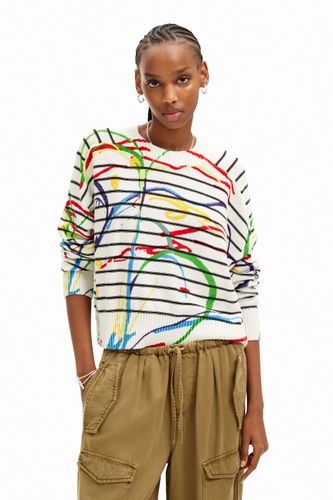 Pull court rayures arty - Desigual - Modalova