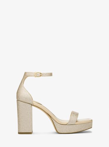 MK Sandale Merriam en cuir travaillé à paillettes et à semelle compensée - Michael Kors - MICHAEL Michael Kors - Modalova