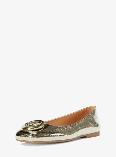MK Ballerine Milan en cuir métallisé craquelé - Michael Kors - MICHAEL Michael Kors - Modalova