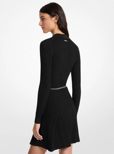 MK Robe polo en viscose côtelée avec ceinture - Michael Kors - MICHAEL Michael Kors - Modalova