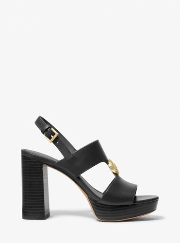 MK Sandale Erin en cuir à semelle compensée - Michael Kors - MICHAEL Michael Kors - Modalova
