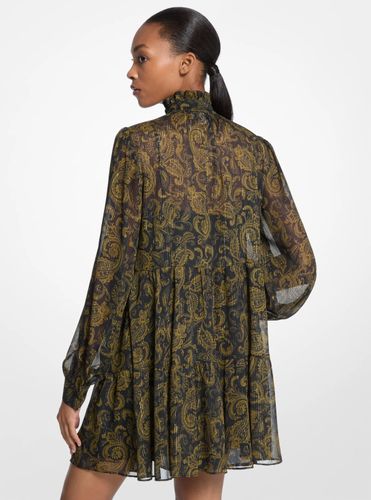 MK Mini-robe en crêpe georgette métallisée à imprimé cachemire - Michael Kors - MICHAEL Michael Kors - Modalova