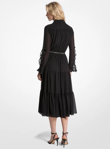 MK Robe mi-longue en georgette à volants - Michael Kors - MICHAEL Michael Kors - Modalova