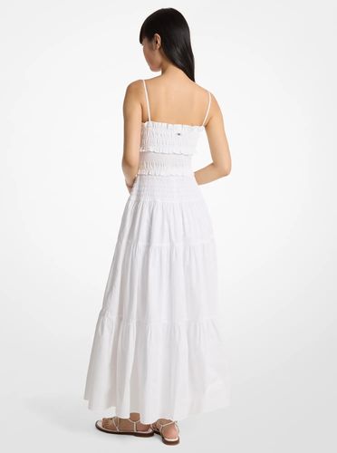 MK Robe longue smockée en popeline de coton - Michael Kors - MICHAEL Michael Kors - Modalova